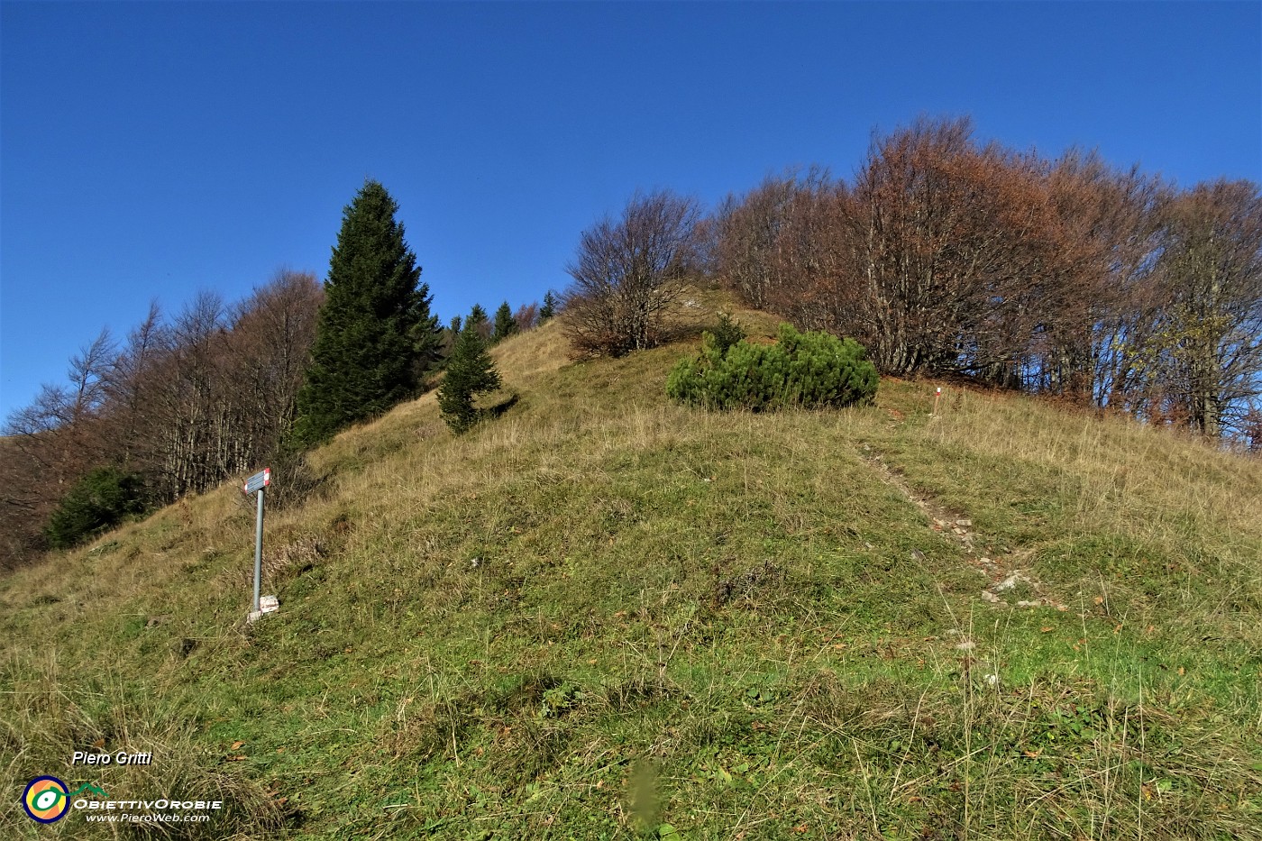 35 Salgo sul Pizzo Baciamorti seguendo il sentiero di cresta prendendo a dx in decisa salita.JPG